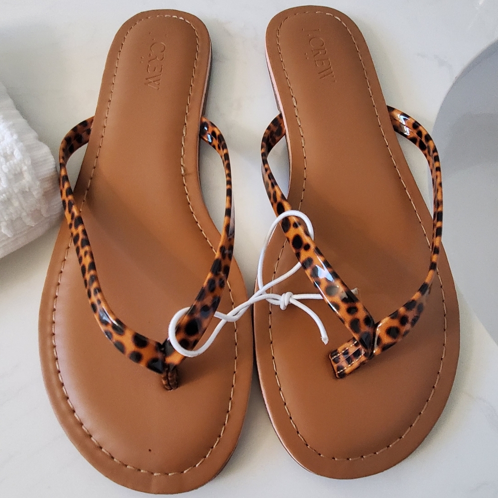 J Crew Factory Tortoise Flip Flops